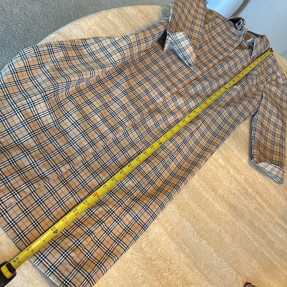 BURBERRY LONDON Blue Label dress black tan Classic plaid button down. VTG 38 EUC - Picture 15 of 17